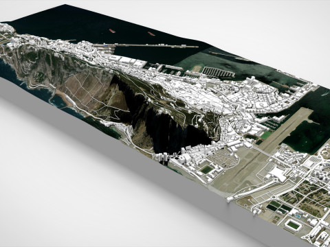 Gibraltar British Overseas Territory Modelo 3D