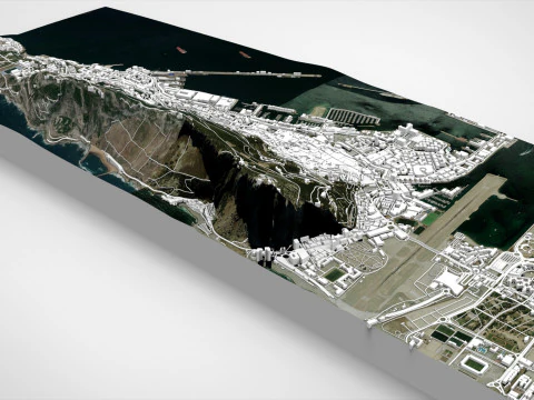 Gibraltar British Overseas Territory 3D Model