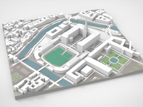 Christiansborg royal palace Copenhagen Denmark 3D Model
