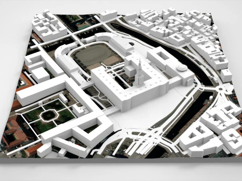 Christiansborg royal palace Copenhagen Denmark 3D Model