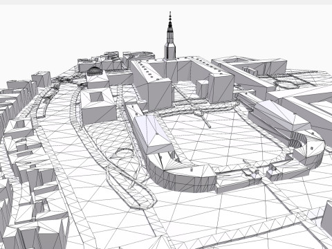 Christiansborg royal palace Copenhagen Denmark 3D Model