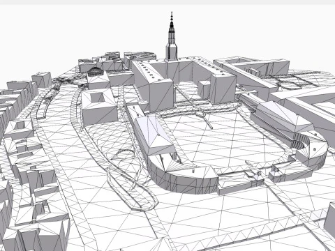 Christiansborg royal palace Copenhagen Denmark 3D Model