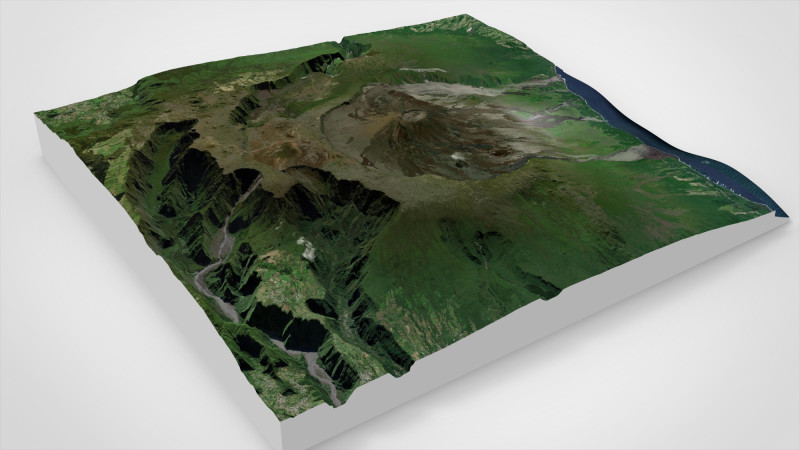 Mountain landscape Dolomieu Crater Saint Philippe Reunion France 3Dモデル .c4d .max .obj .3ds .fbx .stl .blend