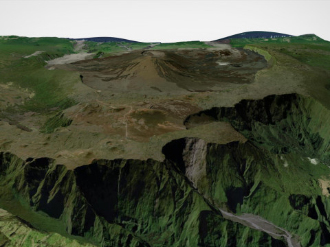 Mountain landscape Dolomieu Crater Saint Philippe Reunion France 3Dモデル