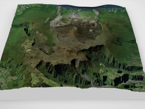Mountain landscape Dolomieu Crater Saint Philippe Reunion France 3Dモデル