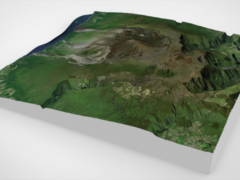 Mountain landscape Dolomieu Crater Saint Philippe Reunion France 3Dモデル