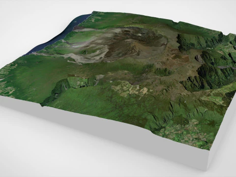 Гірський краєвид Кратер Доломіє Сен-Філіп Реюньйон Франція 3D Модель
