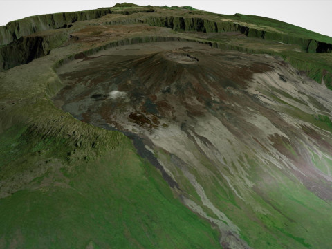 Mountain landscape Dolomieu Crater Saint Philippe Reunion France 3Dモデル