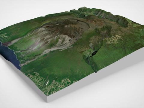 Mountain landscape Dolomieu Crater Saint Philippe Reunion France 3Dモデル