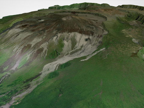 Mountain landscape Dolomieu Crater Saint Philippe Reunion France 3Dモデル