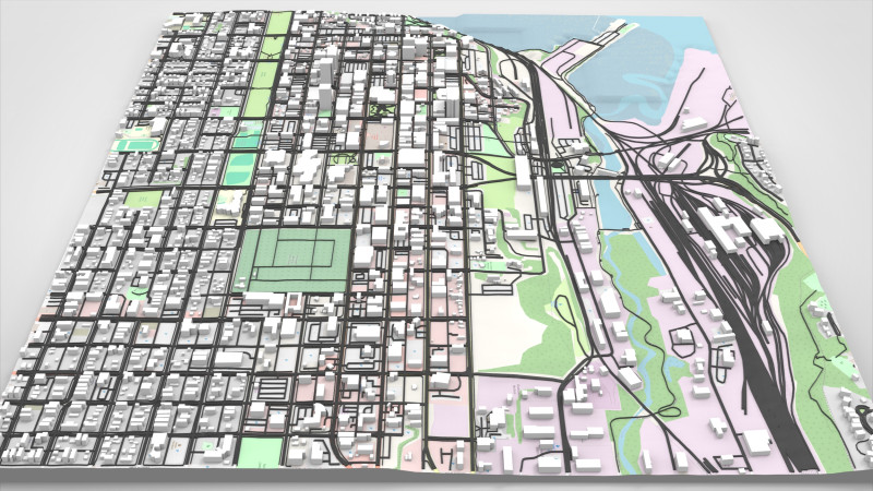 都市景観 アンカレッジ アラスカ州 米国 3Dモデル .c4d .max .obj .3ds .fbx .stl .blend