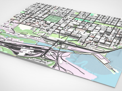 都市景観 アンカレッジ アラスカ州 米国 3Dモデル