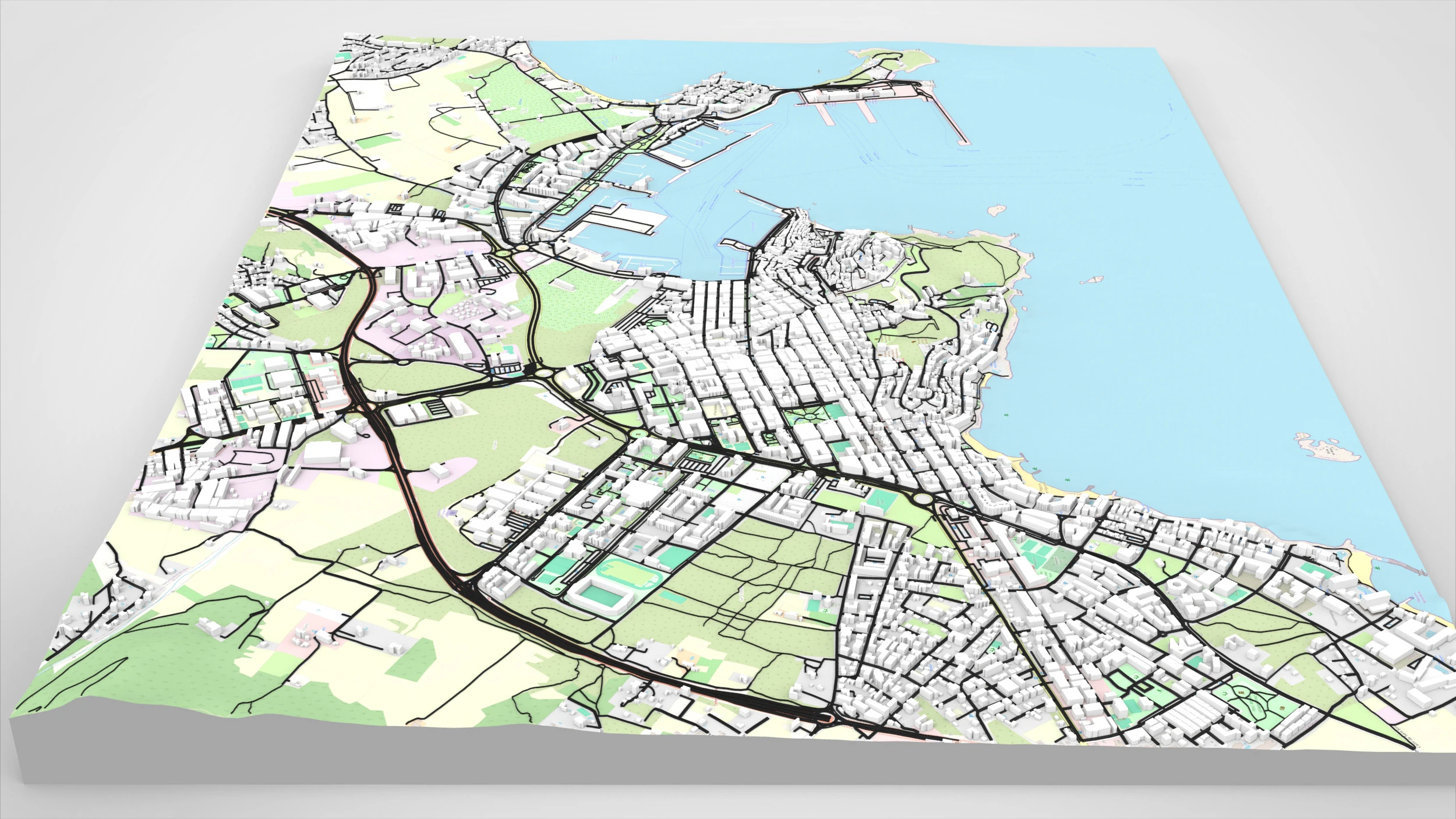 Cityscape Ibiza Balearic Islands Spain 3D Model .c4d .max .obj .3ds .fbx .stl .blend