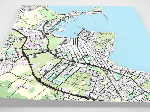 Pejzaż miejski Ibiza Baleary Hiszpania Model 3D