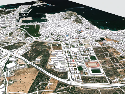 Cityscape Ibiza Balearic Islands Spain 3D Model