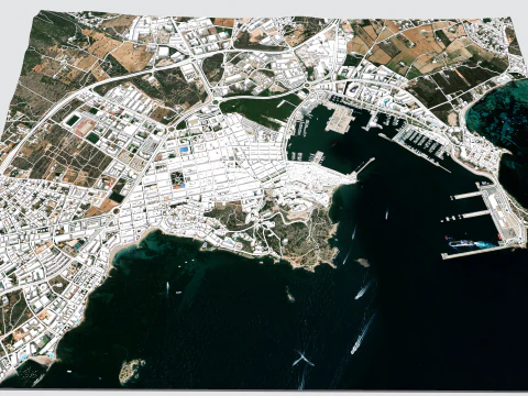 Cityscape Ibiza Balearic Islands Spain 3D Model