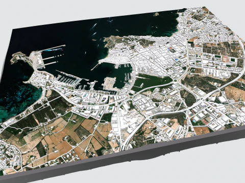 Cityscape Ibiza Balearic Islands Spain 3D Model