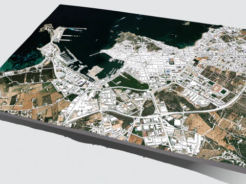 Cityscape Ibiza Balearic Islands Spain 3D Model