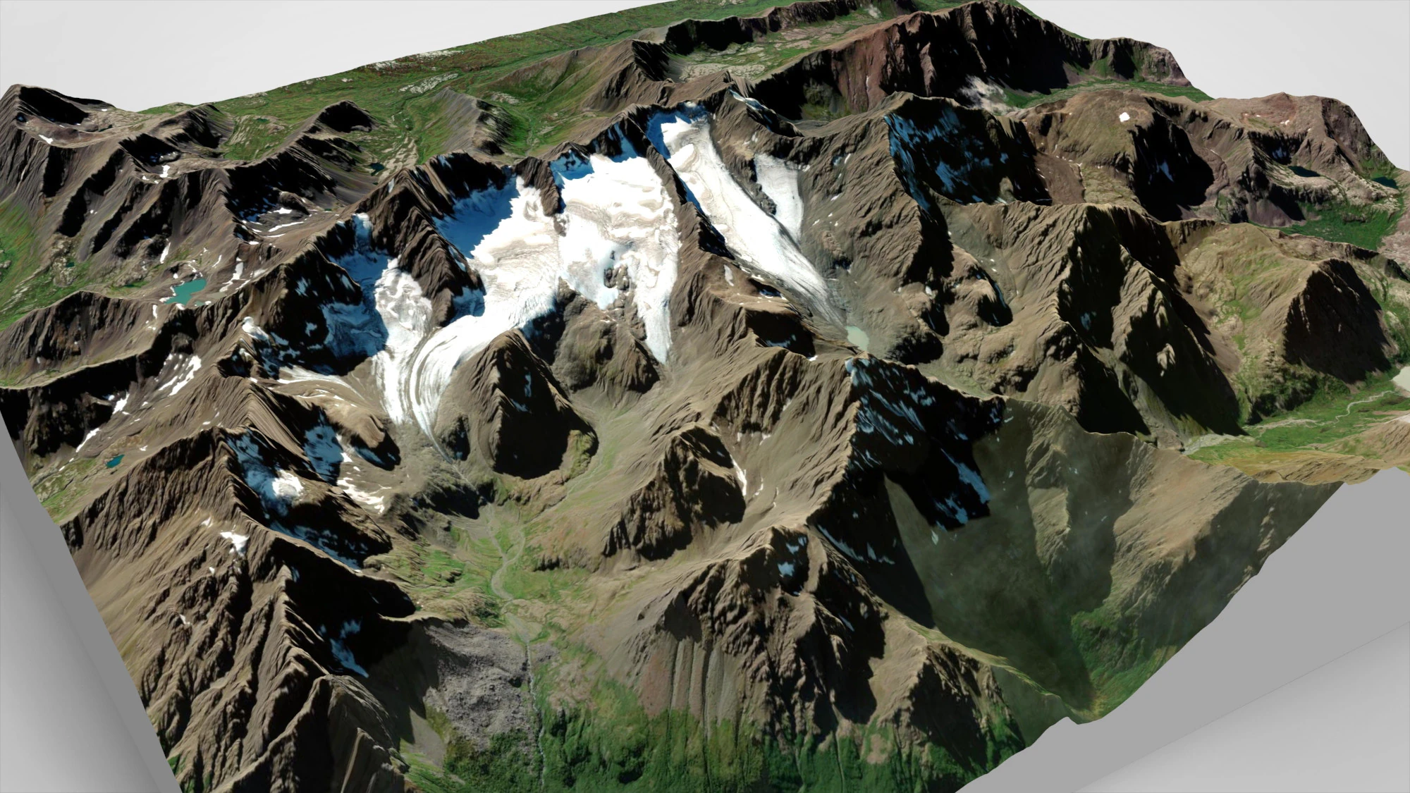 Paysage de montagne fl&ucirc;te et orgue glacier Anchorage Alaska USA Modèle 3D .c4d .max .obj .3ds .fbx .stl .blend 