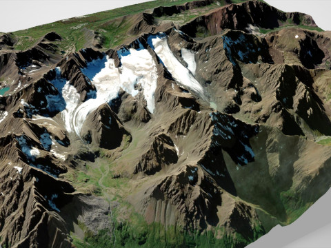 Mountain landscape Flute and Organ glacier Anchorage Alaska USA 3D 模型