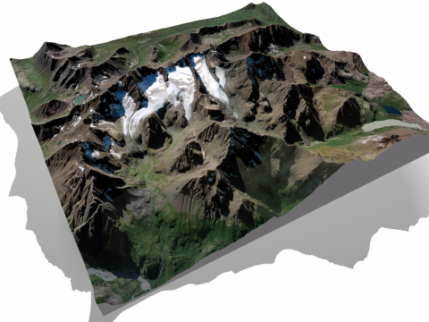 Mountain landscape Flute and Organ glacier Anchorage Alaska USA Modelo 3D