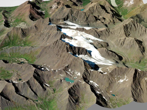 Paysage de montagne fl&ucirc;te et orgue glacier Anchorage Alaska USA Modèle 3D