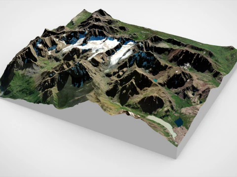 Paysage de montagne fl&ucirc;te et orgue glacier Anchorage Alaska USA Modèle 3D