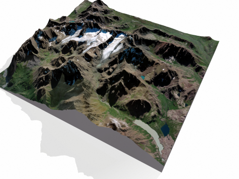 Mountain landscape Flute and Organ glacier Anchorage Alaska USA Modelo 3D