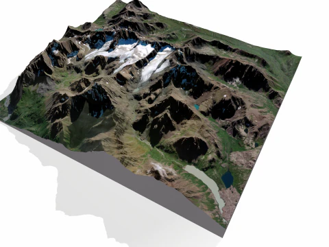 Paysage de montagne fl&ucirc;te et orgue glacier Anchorage Alaska USA Modèle 3D