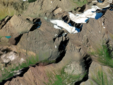 Mountain landscape Flute and Organ glacier Anchorage Alaska USA Modelo 3D