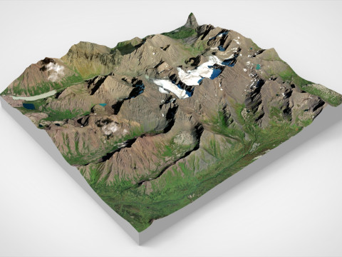 Mountain landscape Flute and Organ glacier Anchorage Alaska USA Modelo 3D