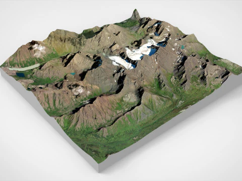 Paysage de montagne fl&ucirc;te et orgue glacier Anchorage Alaska USA Modèle 3D