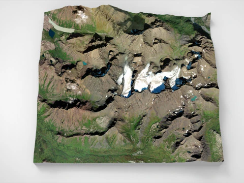 Paysage de montagne fl&ucirc;te et orgue glacier Anchorage Alaska USA Modèle 3D