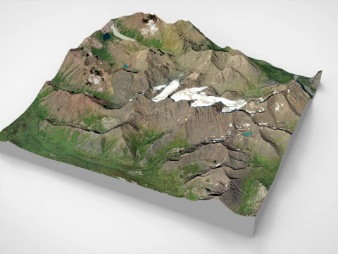Paysage de montagne fl&ucirc;te et orgue glacier Anchorage Alaska USA Modèle 3D