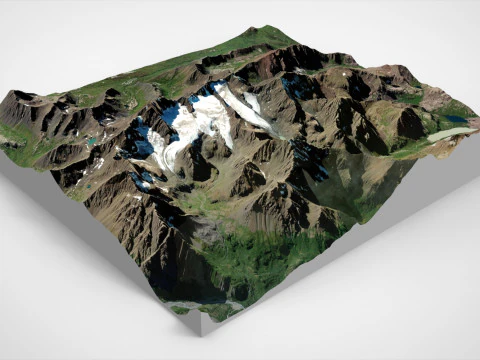 Paysage de montagne fl&ucirc;te et orgue glacier Anchorage Alaska USA Modèle 3D