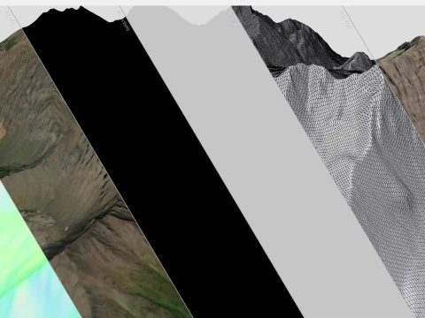 Paysage de montagne fl&ucirc;te et orgue glacier Anchorage Alaska USA Modèle 3D