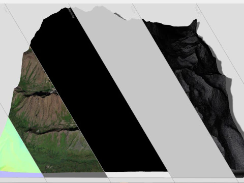 Paysage de montagne fl&ucirc;te et orgue glacier Anchorage Alaska USA Modèle 3D