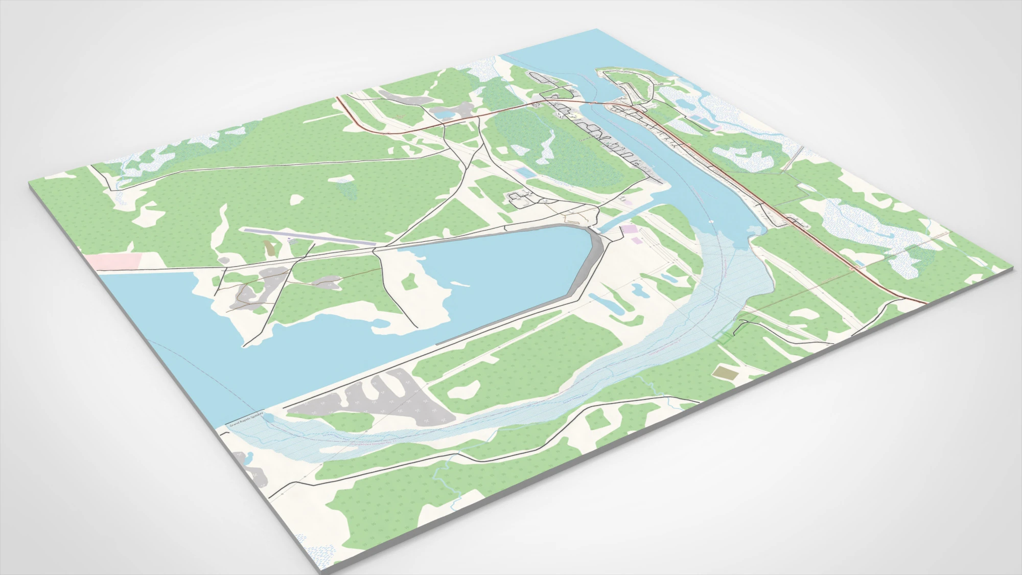 Cityscsape Grand Rapids Manitoba Canada 3D Model .c4d .max .obj .3ds .fbx .stl .blend 