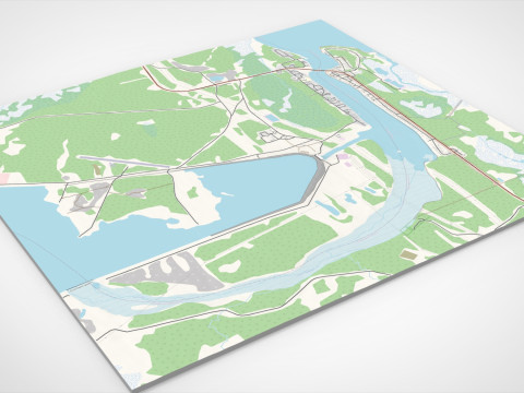 Cityscsape Grand Rapids Manitoba Canada 3D 模型