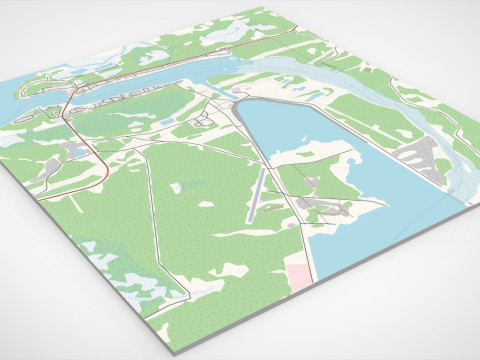 Cityscsape Grand Rapids Manitoba Canada Modello 3D