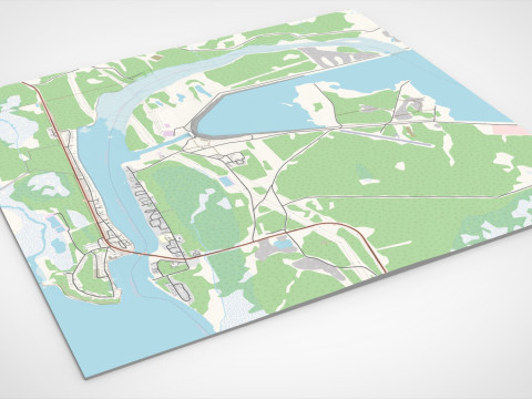 Cityscsape Grand Rapids Manitoba Canada Modello 3D