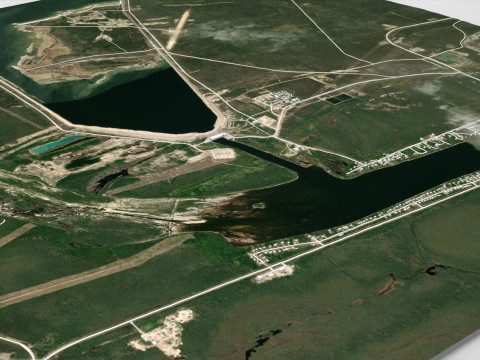 Cityscsape Grand Rapids Manitoba Canada Modello 3D