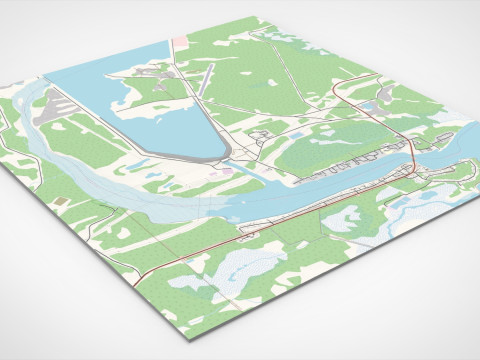 Cityscsape Grand Rapids Manitoba Canada Modello 3D
