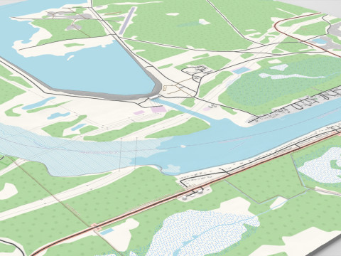 Cityscsape Grand Rapids Manitoba Canada Modello 3D