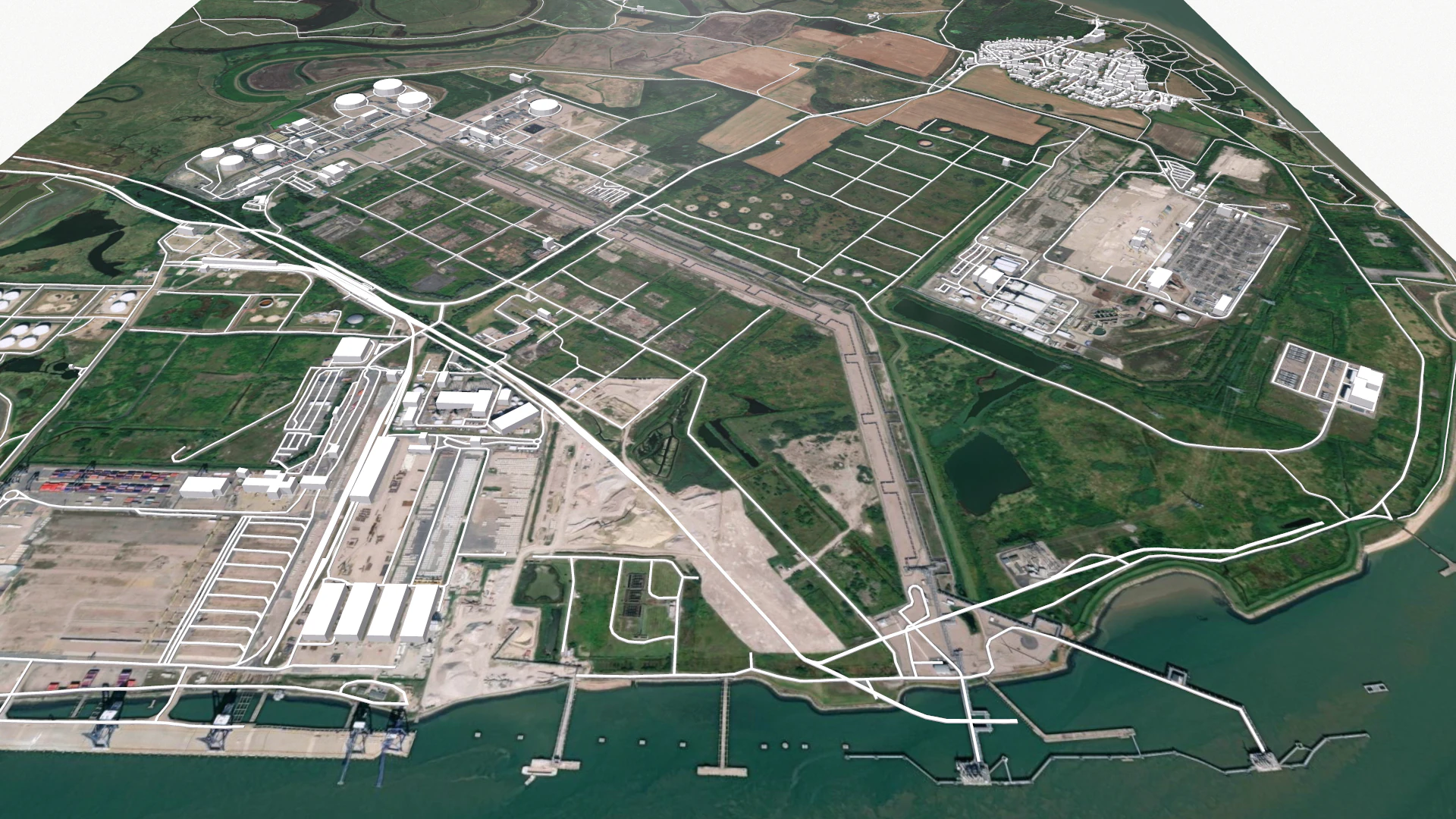 Isle of Grain United Kingdom 3D Model .c4d .max .obj .3ds .fbx .stl .blend