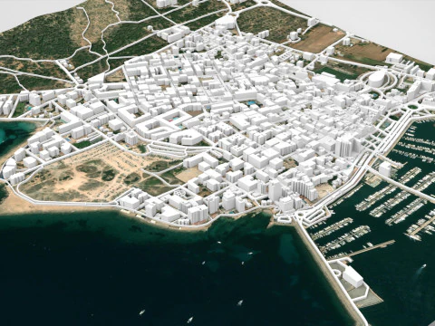Paysage urbain Sant Antoni de Portmany Ibiza &Icirc;les Bal&eacute;ares Espagne Modèle 3D