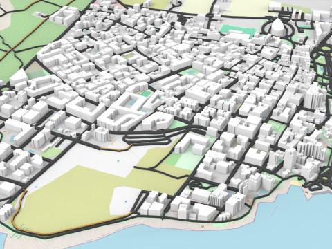 Cityscape Sant Antoni de Portmany Ibiza Balearic Islands Spain 3D Model