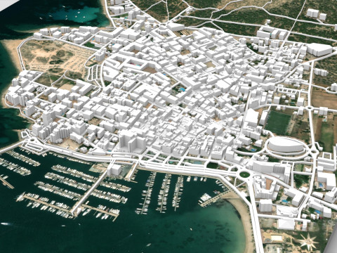 Cityscape Sant Antoni de Portmany Ibiza Balearic Islands Spain 3D Model