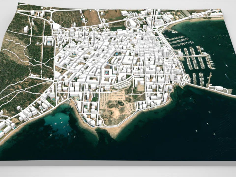 Paesaggio urbano Sant Antoni de Portmany Ibiza Isole Baleari Spagna Modello 3D