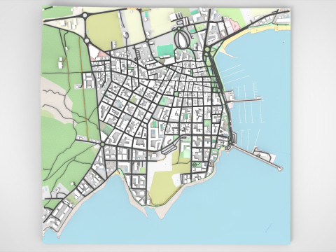 Cityscape Sant Antoni de Portmany Ibiza Balearic Islands Spain 3D Model